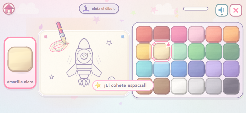 Colorear un dibujo con un dedo